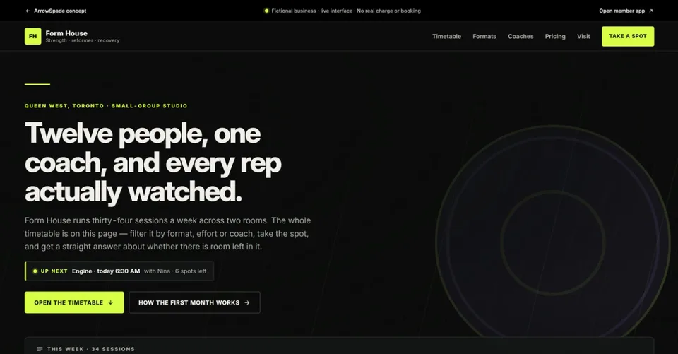 Actual Form House website concept preview