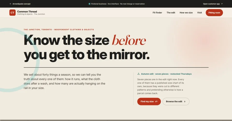 Actual Common Thread website concept preview